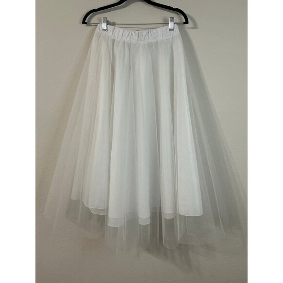 Imperial High waist elastic Tulle Mesh Midi Pleated Tutu Skirt Size Small - Picture 2 of 13